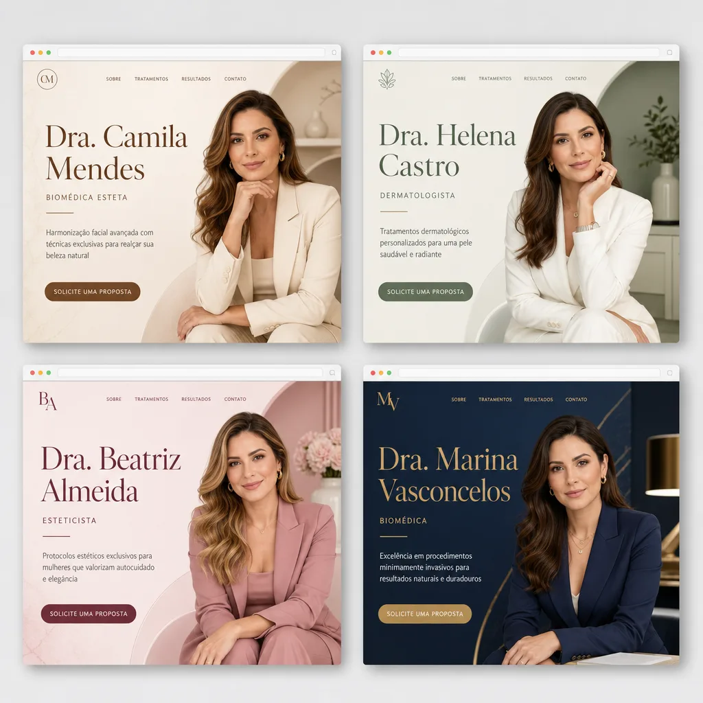 Exemplos de landing pages para profissionais da estética